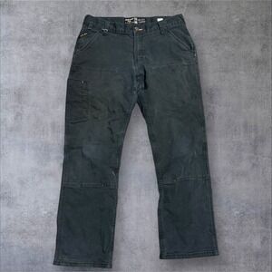 Ariat Rebar M4 Jeans Men's 32x30 Black Relaxed‎ Double Knee Workwear